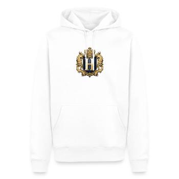 H Buchstabe Name Krone - Männer Premium Bio Hoodie - Weiß - Vorne - Nico (187cm)