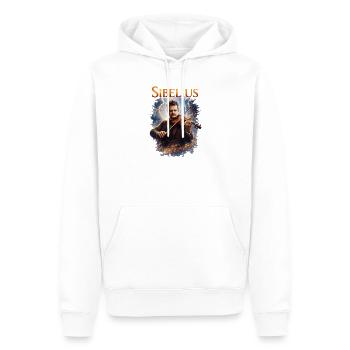 Sibelius Violine im Blitz - Männer Premium Bio Hoodie - Weiß - Vorne - Nico (187cm)