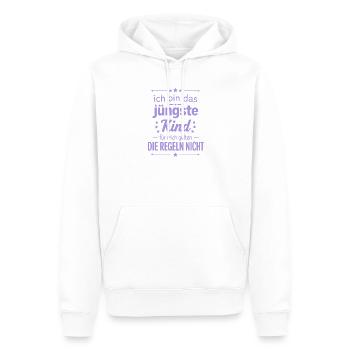 I'm the youngest child, rules don't apply - Men’s Premium Organic Hoodie - white - Front - Nico (187cm)