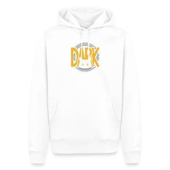 DARK Cat Eyes Design minimaliste - Sweat à capuche Premium bio Homme - blanc - Devant - Nico (187cm)
