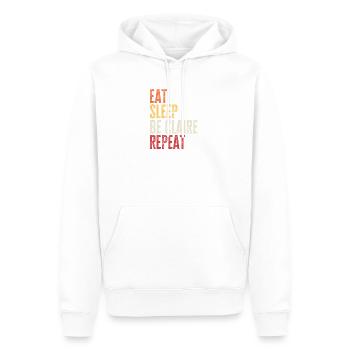Mange, dors Be Claire, répète le nom rétro - Sweat à capuche Premium bio Homme - blanc - Devant - Nico (187cm)