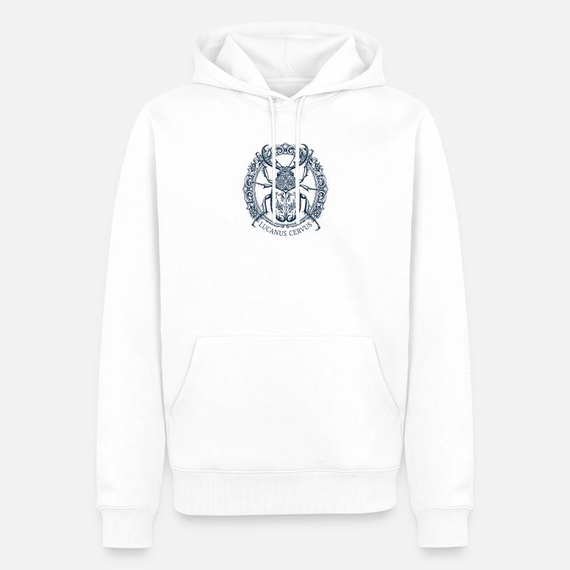Lucanus Servus - Hirschkäfer - Männer Premium Bio Hoodie - Weiß