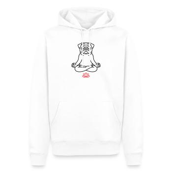 Mops Hund Zen Ausmalbild - Männer Premium Bio Hoodie - Weiß - Vorne - Nico (187cm)