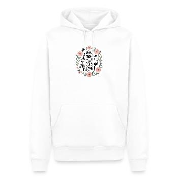 This Lady Is One Awesome Mom Mama Saying - Men’s Premium Organic Hoodie - white - Front - Nico (187cm)