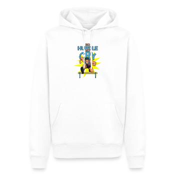 Hürdenlauf: No Hurdle No Cry - Männer Premium Bio Hoodie - Weiß - Vorne - Nico (187cm)
