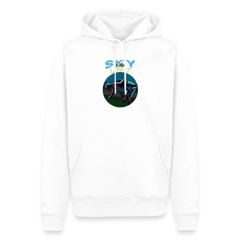 Hochsprung: Sky is the Limit! - Männer Premium Bio Hoodie - Weiß - Vorne - Nico (187cm)