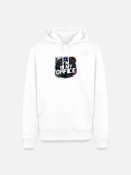 I'm in my office - Men’s Premium Organic Hoodie - white