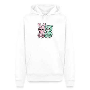 Gothic Bunny Weirdcore Dark Horror Animal Doll - Männer Premium Bio Hoodie - Weiß - Vorne - Nico (187cm)