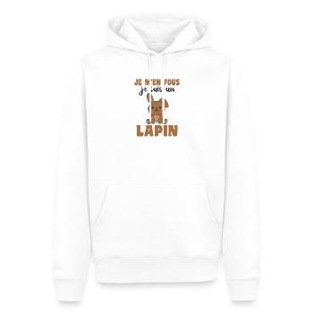 Je m'en fous je suis un lapin - süßer Hase - Männer Premium Bio Hoodie - Weiß - Vorne - Nico (187cm)