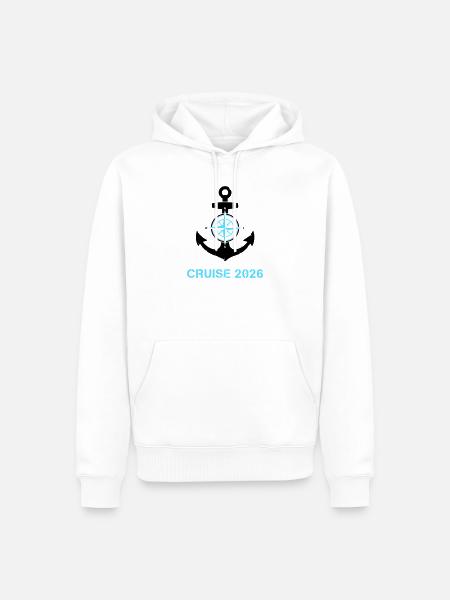 Anchor Compass Cruise 2026 Logo - Men’s Premium Organic Hoodie - white