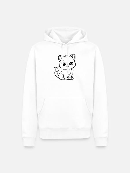 Cute Baby Cat – Black & White Kitten - Men’s Premium Organic Hoodie - white