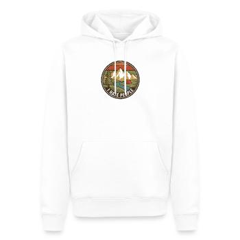 Wandern Camping Trekking Draußen Natur Berg - Männer Premium Bio Hoodie - Weiß - Vorne - Nico (187cm)