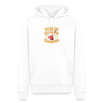 Champion du bouchon des toilettes, Chouchouteuse drôle - Sweat à capuche Premium bio Homme - blanc - Devant - Nico (187cm)