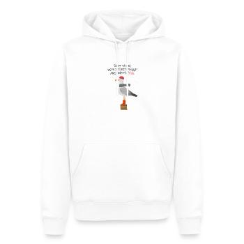 Sturm Deich Spruch Möwe Nordsee Humor - Männer Premium Bio Hoodie - Weiß - Vorne - Nico (187cm)