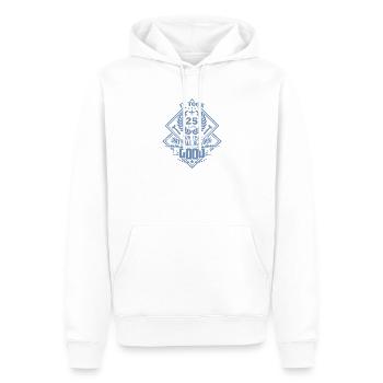 25e anniversaire drôle d’un constructeur de plaques de plâtre - Sweat à capuche Premium bio Homme - blanc - Devant - Nico (187cm)
