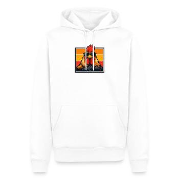 F-Caw-F Graphique drôle de mème de coq de poulet - Sweat à capuche Premium bio Homme - blanc - Devant - Nico (187cm)