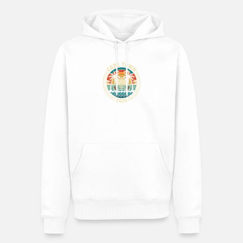 Idylle plage du Cap 2026 - Sweat à capuche Premium bio Homme - blanc