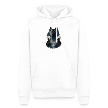Frenchie Bouledogue Français Deux Lunes - Sweat à capuche Premium bio Homme - blanc - Devant - Nico (187cm)