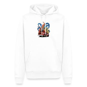 Un camion de pompiers éteint un incendie – une opération de sauvetage - Sweat à capuche Premium bio Homme - blanc - Devant - Nico (187cm)