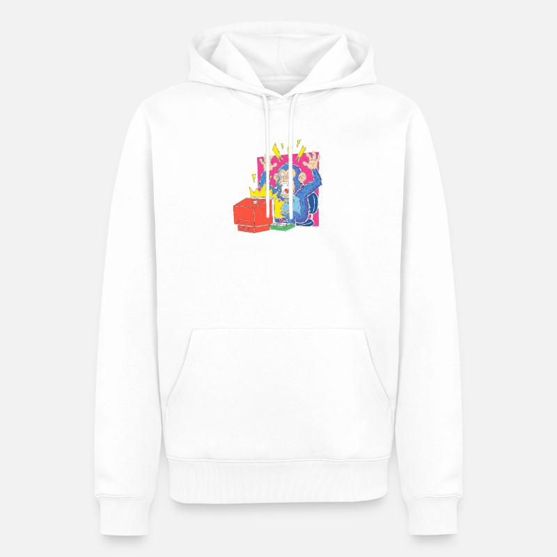 Affen-Alarm am Computer - Männer Premium Bio Hoodie - Weiß