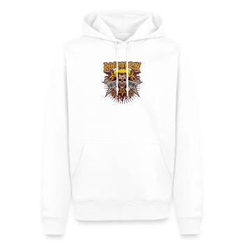 Rockabilly Skull Guitar Metal Star Art rétro Punk - Sweat à capuche Premium bio Homme - blanc - Devant - Nico (187cm)