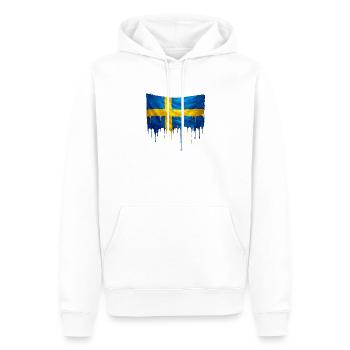 Schweden Flagge Tropfenkunst - Männer Premium Bio Hoodie - Weiß - Vorne - Nico (187cm)