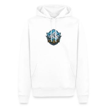 Insigne paysager du lac Alpine Summit - Sweat à capuche Premium bio Homme - blanc - Devant - Nico (187cm)