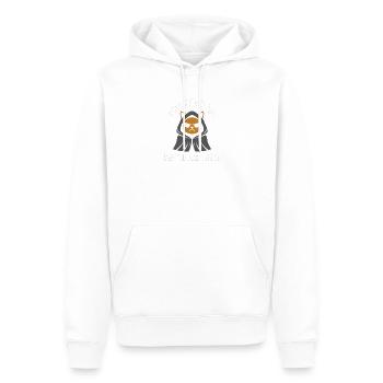 Wütender Hund im Hoodie – Don’t Go Outside - Männer Premium Bio Hoodie - Weiß - Vorne - Nico (187cm)