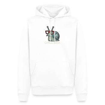 Chill Bro Funny Snail - Men’s Premium Organic Hoodie - white - Front - Nico (187cm)