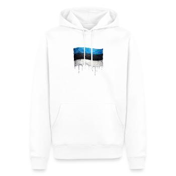 Drapeau estonien couleur - Sweat à capuche Premium bio Homme - blanc - Devant - Nico (187cm)