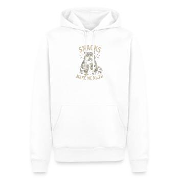 Snacks Make Me NICER Hungriger Waschbär Hunger - Männer Premium Bio Hoodie - Weiß - Vorne - Nico (187cm)