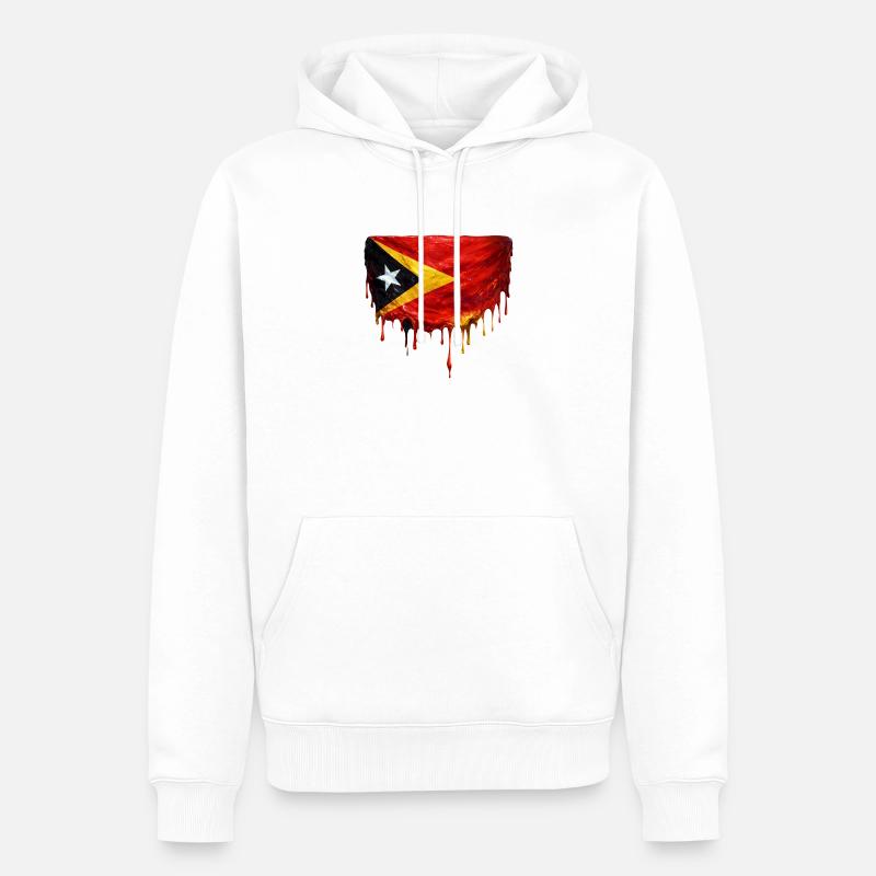 Drapeau de largage du TimorLeste - Sweat à capuche Premium bio Homme - blanc