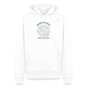 Nur Mikroben-Talk | Mikrobiologie Humor - Männer Premium Bio Hoodie - Weiß - Vorne - Nico (187cm)