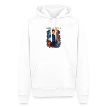 Nikola Porträt - Männer Premium Bio Hoodie - Weiß - Vorne - Nico (187cm)