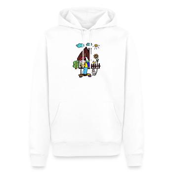 Haus  Skateboarder  Blumengarten Kinder - Männer Premium Bio Hoodie - Weiß - Vorne - Nico (187cm)