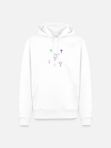 Eis Kreuz Kinder Eiskrem - Männer Premium Bio Hoodie - Weiß