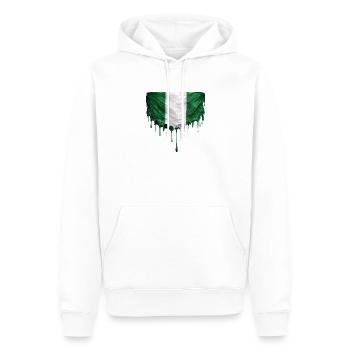 Drapeau nigérian dans une peinture colorée - Sweat à capuche Premium bio Homme - blanc - Devant - Nico (187cm)