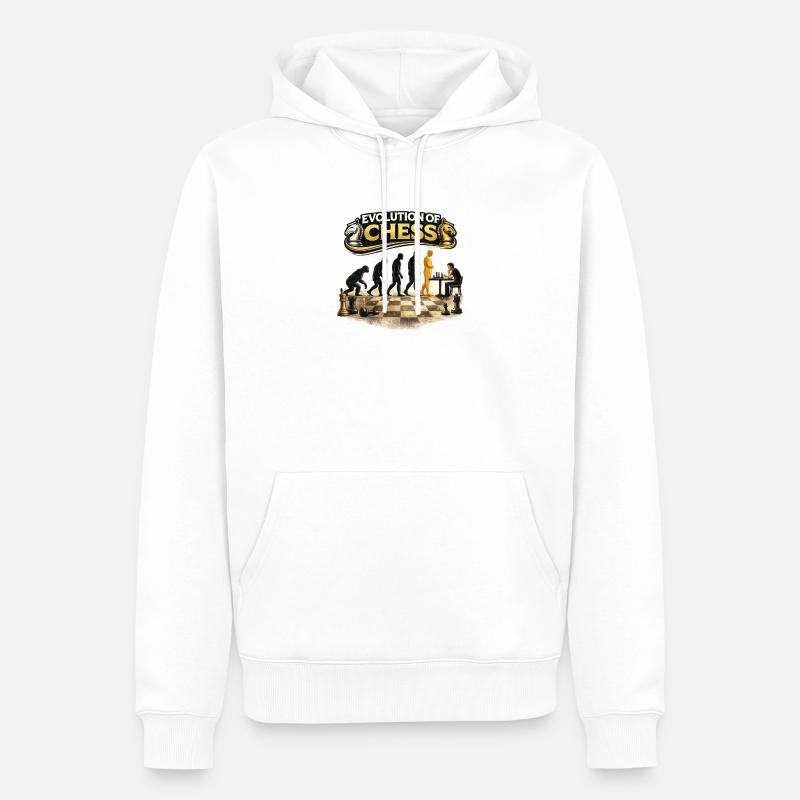 Évolution des échecs - Sweat à capuche Premium bio Homme - blanc