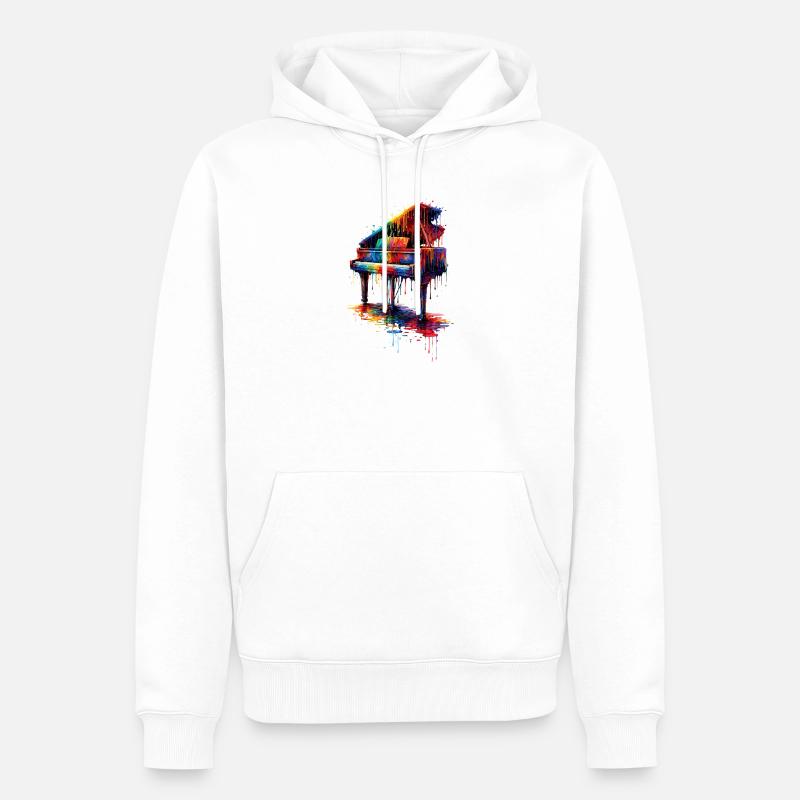Klavier mit tropfender Farbe - Männer Premium Bio Hoodie - Weiß