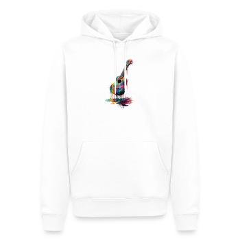 Ukulele with dripping paint - Men’s Premium Organic Hoodie - white - Front - Nico (187cm)
