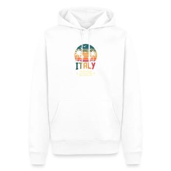 Italien 2026 - Herre Premium økologisk hoodie - hvid - Foran - Nico (187cm)