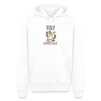 Pas en prison Pas fou Pas mort Bonjour - Sweat à capuche Premium bio Homme - blanc - Devant - Nico (187cm)