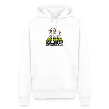  Ohne Deich Ist Alles Doof Lustiges Küstenschaf - Männer Premium Bio Hoodie - Weiß - Vorne - Nico (187cm)