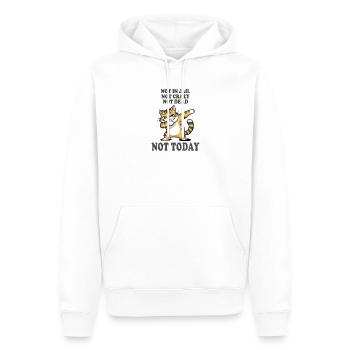 Pas aujourd’hui Humour Attitude Funny Cat Design - Sweat à capuche Premium bio Homme - blanc - Devant - Nico (187cm)