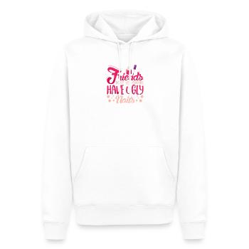 Designer de manucures Salon de manucure cosmétiques - Sweat à capuche Premium bio Homme - blanc - Devant - Nico (187cm)