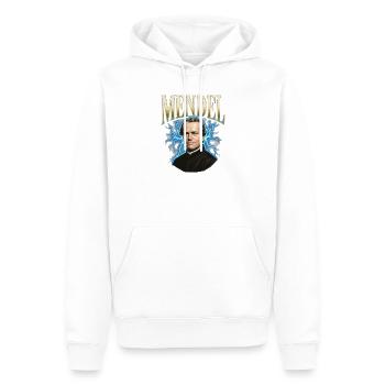 Gregor Mendel Donner - Männer Premium Bio Hoodie - Weiß - Vorne - Nico (187cm)