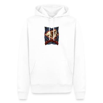 Vintage Adler Flagge Emblem mit Gewehr - Männer Premium Bio Hoodie - Weiß - Vorne - Nico (187cm)