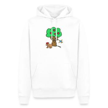 Pommier Chat Oiseau Enfants Jardin Nature - Sweat à capuche Premium bio Homme - blanc - Devant - Nico (187cm)