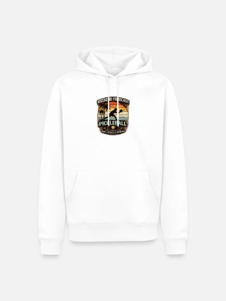 Weekend Forecast Pickleball lustiger Spruch - Männer Premium Bio Hoodie - Weiß