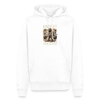 Plutôt en forme, un peu gros ours en haltérophilie - Sweat à capuche Premium bio Homme - blanc - Devant - Nico (187cm)